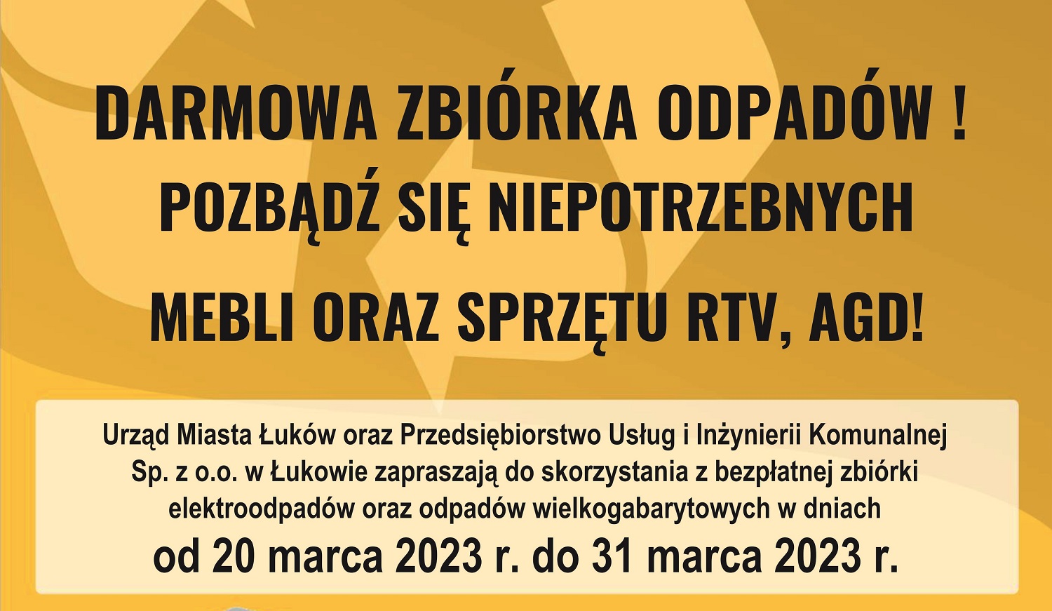 Darmowa zbiórka odpadów wielkogabarytowych i elektrośmieci